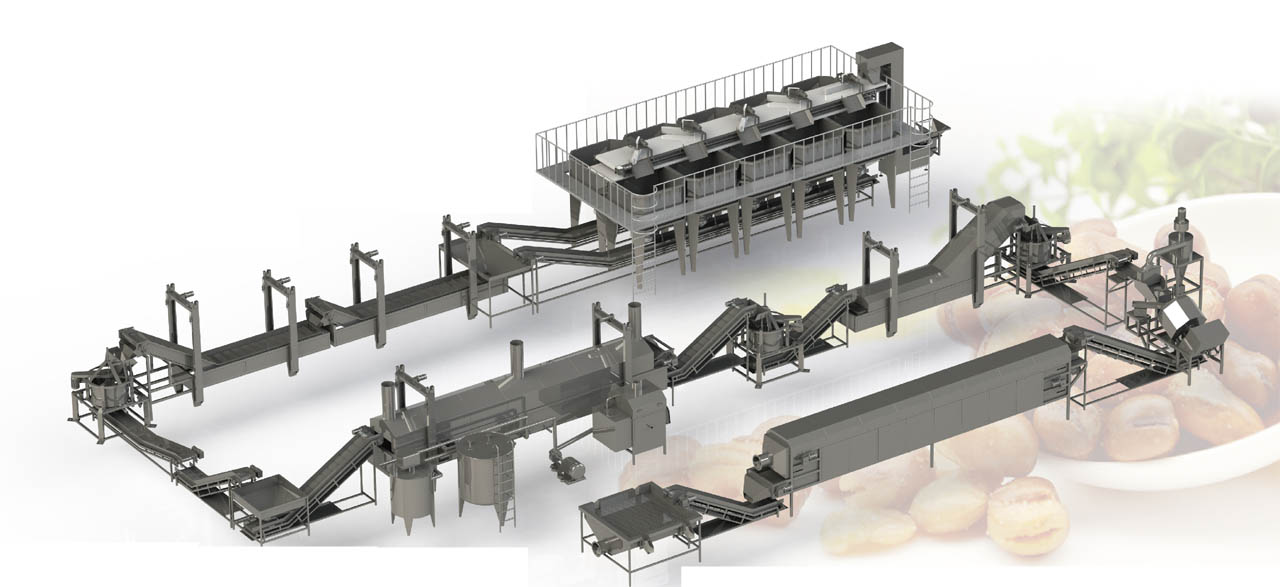 堅果類油炸生產(chǎn)線